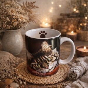 Lang Cat Mug Mocha Dominguez Lowell Herrero Tabby Cat Coffee Cup Paw PrintInside